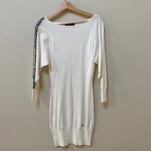 White sweater dress